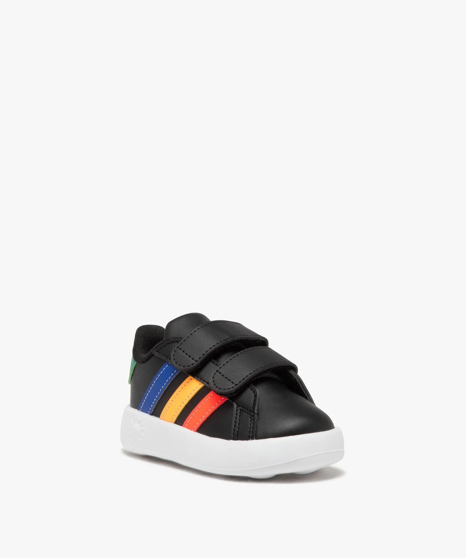 adidas black baby girl sneakers with double straps and soft sole