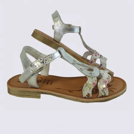 Bellamy silver leather girls' sandals | Igert Shoe and Leather Goods