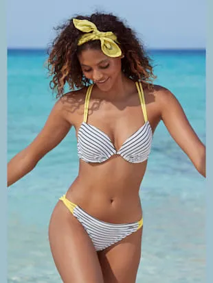 Bikini top striped push-up with contrasting details