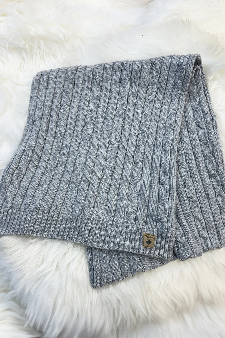 Black Castor and Natural Coyote Infinity Scarf