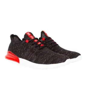 Black/Red Crosshatch Men's Sneakers.