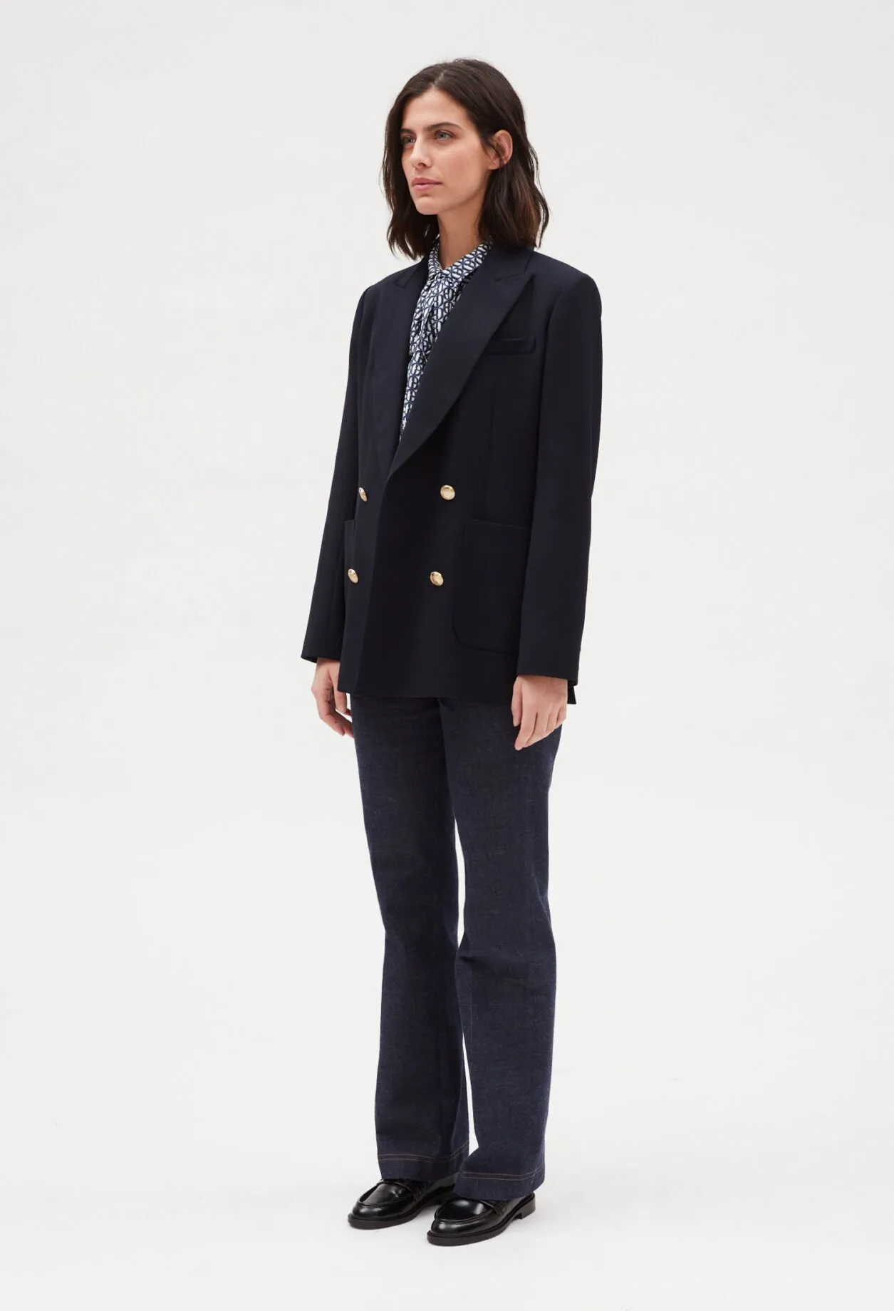 Blue double-breasted blazer | Claudie FR