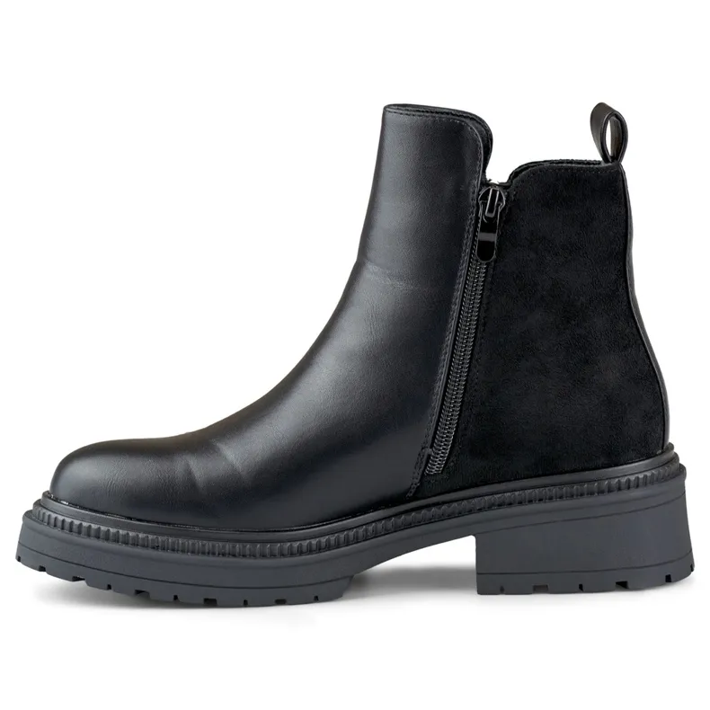 Stylish Women's Zipper Decorative Boots in Black
