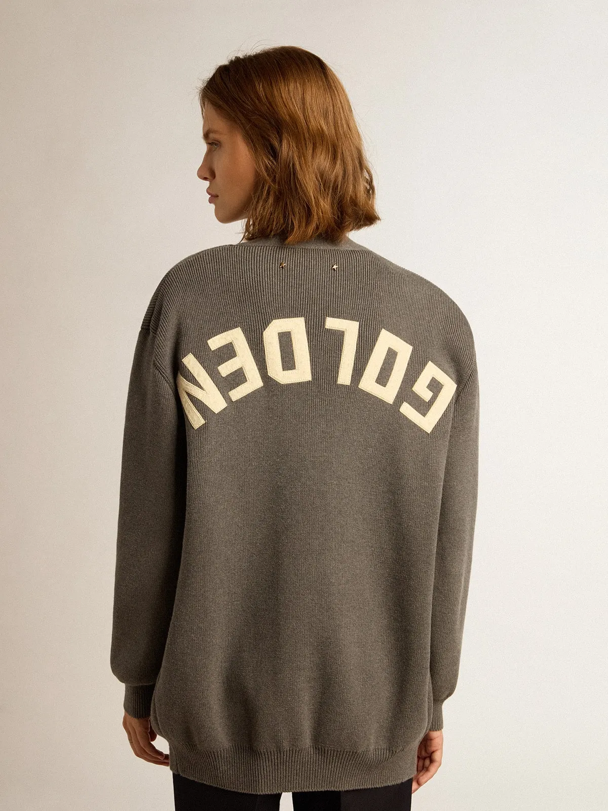 Cardigan en coton gris femme - Golden Goose