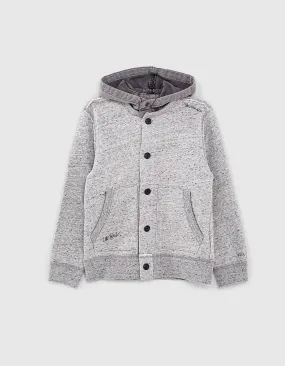 Hooded denim grey cardigan for boys