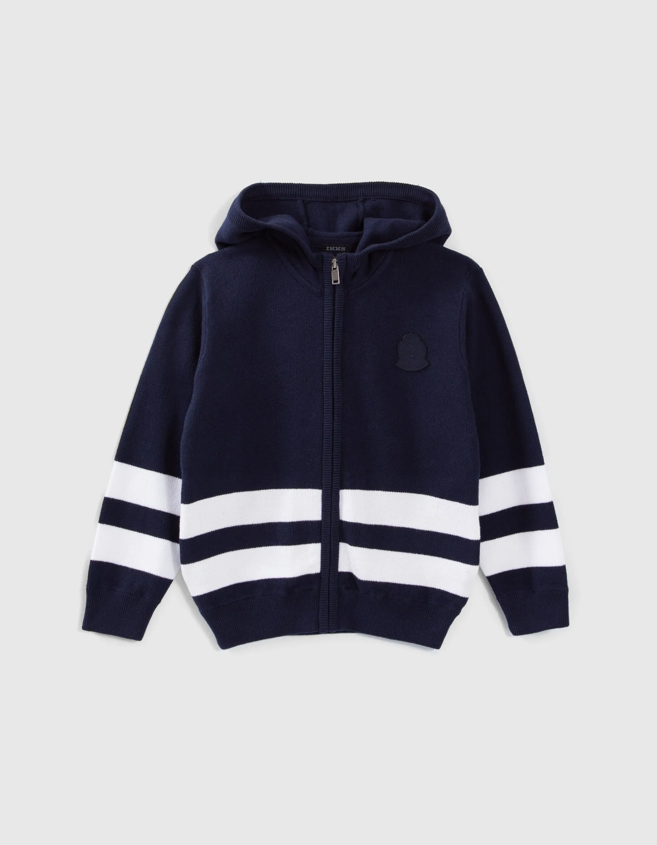 Striped white boy cardigan sweater
