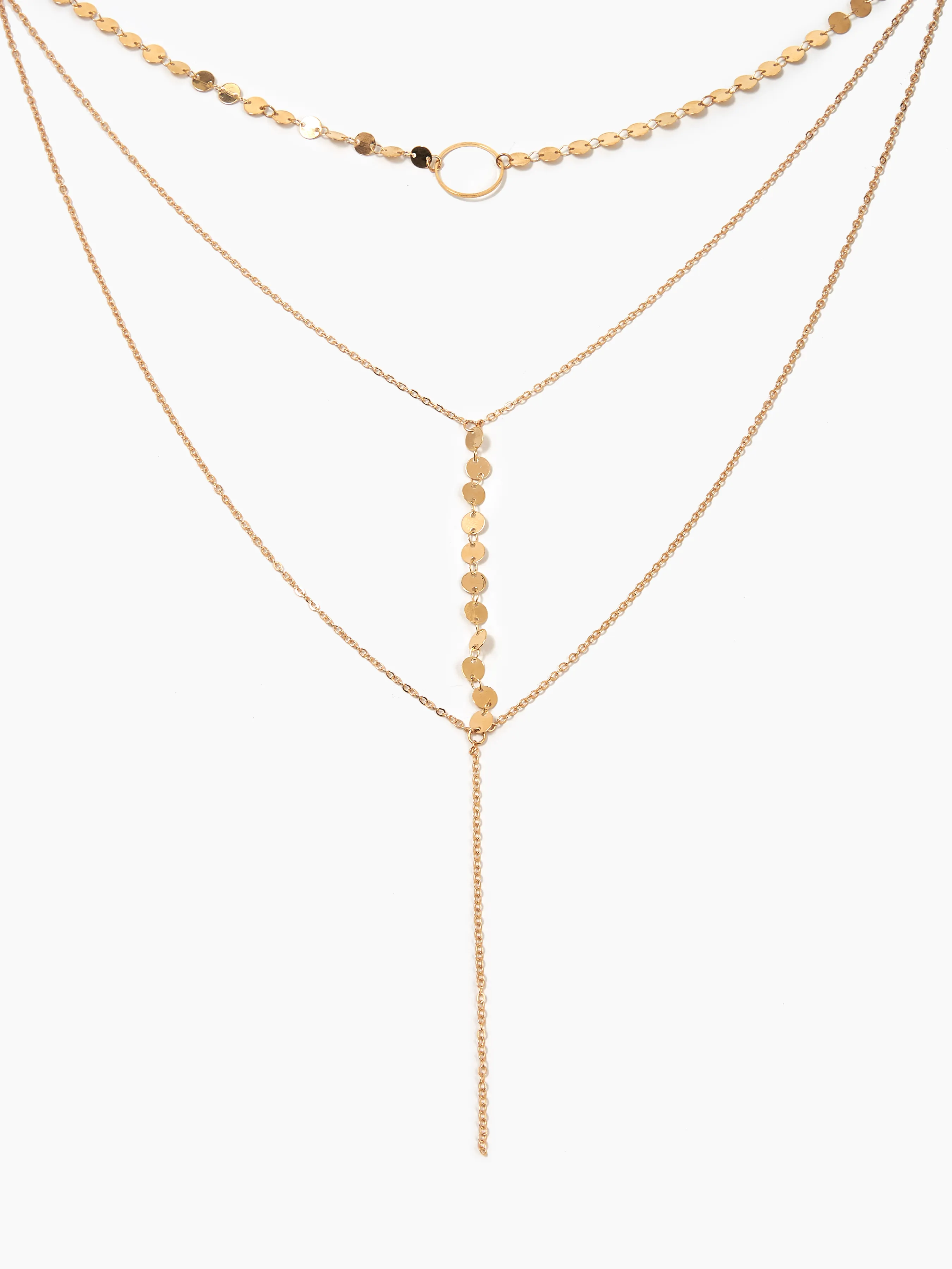 Handmade Layered Brass Sequin Choker Necklace