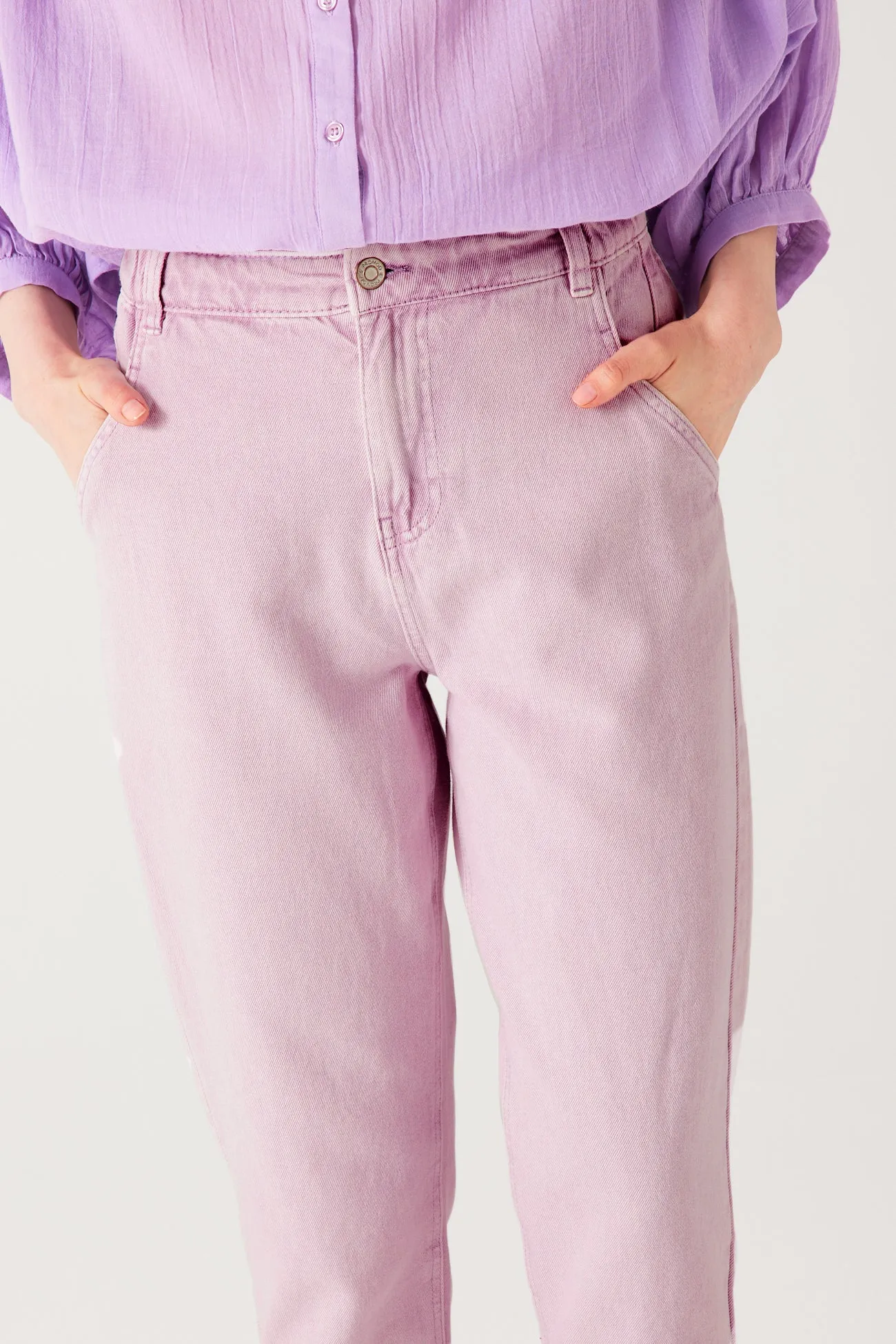 High-Waisted Balloon Pants - Lilac