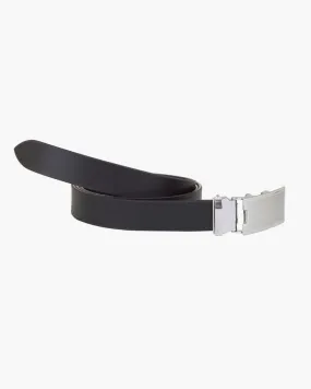 Black Adjustable Automatic Grande Taille Leather Belt