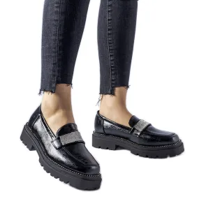 Black patent leather Fecteau loafers