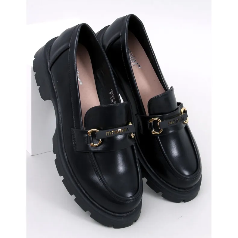 Black platform Emina moccasins