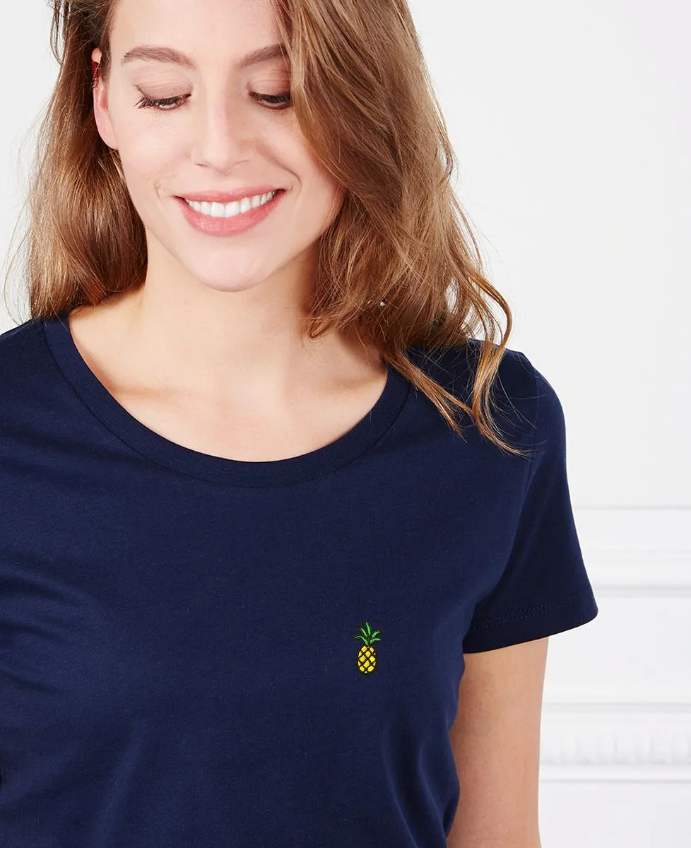 Pineapple Embroidered Women's T-Shirt
