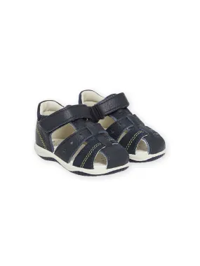 Navy Blue Leather Baby Boy Sandals