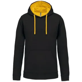 Contrast Hoodie - Men - K446 - Black and Yellow