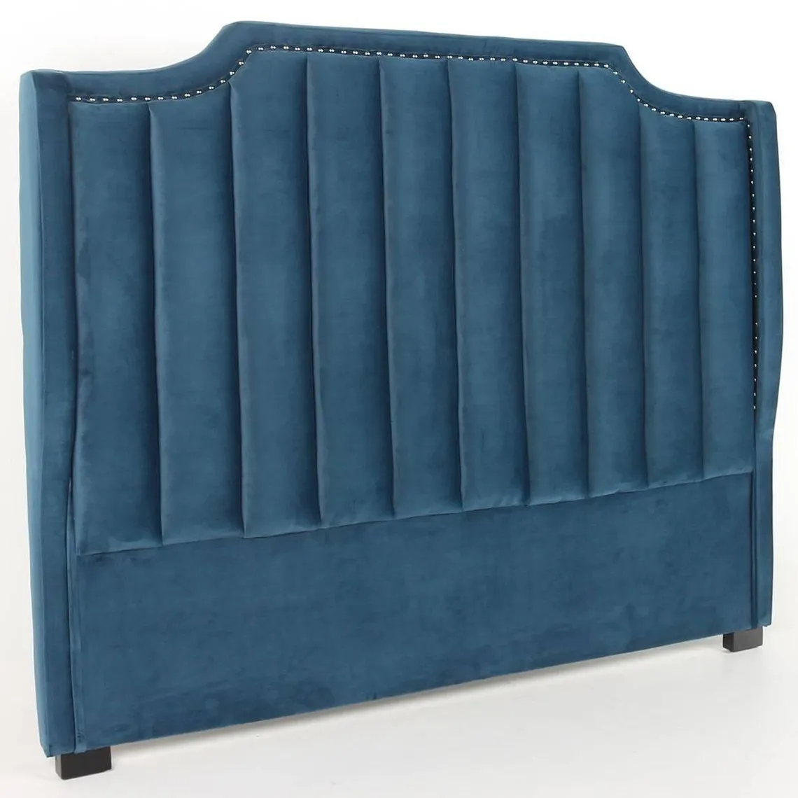 3 Suisses Blue Velvet Dhora 160cm Headboard