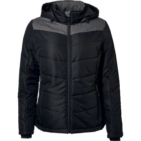 Women's Black Hooded Padded Jacket - Down Coat - JN1133